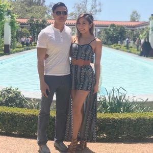 Black and white High low dress